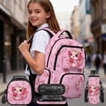 thumbnail image 2 of Yspwyqan Girls Backpack Set, Cherry Axolotl Heart Backpack and Lunch Box 4 Piece, Large Capacity Fits 15.6 Laptop Casual Daypack for School Camping, 2 of 7