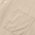 thumbnail image 7 of Hvot&aat Men Summer Casual Ventilate Top Henley Button Short Sleeve T-Shirts with Pocket Textured Outfits, 7 of 7