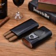 thumbnail image 5 of Accesorios para humidificador de puros - Estuche para puros de viaje - Caja para puros con cortador Regalo para hombres Negro-YNP, 5 of 5