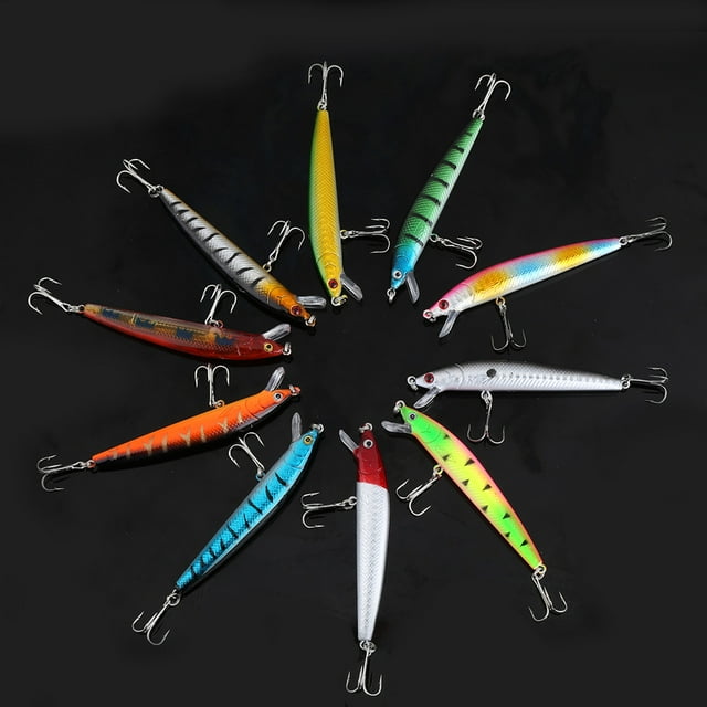 10 Señuelos de Pesca Coloridos Jadeshay