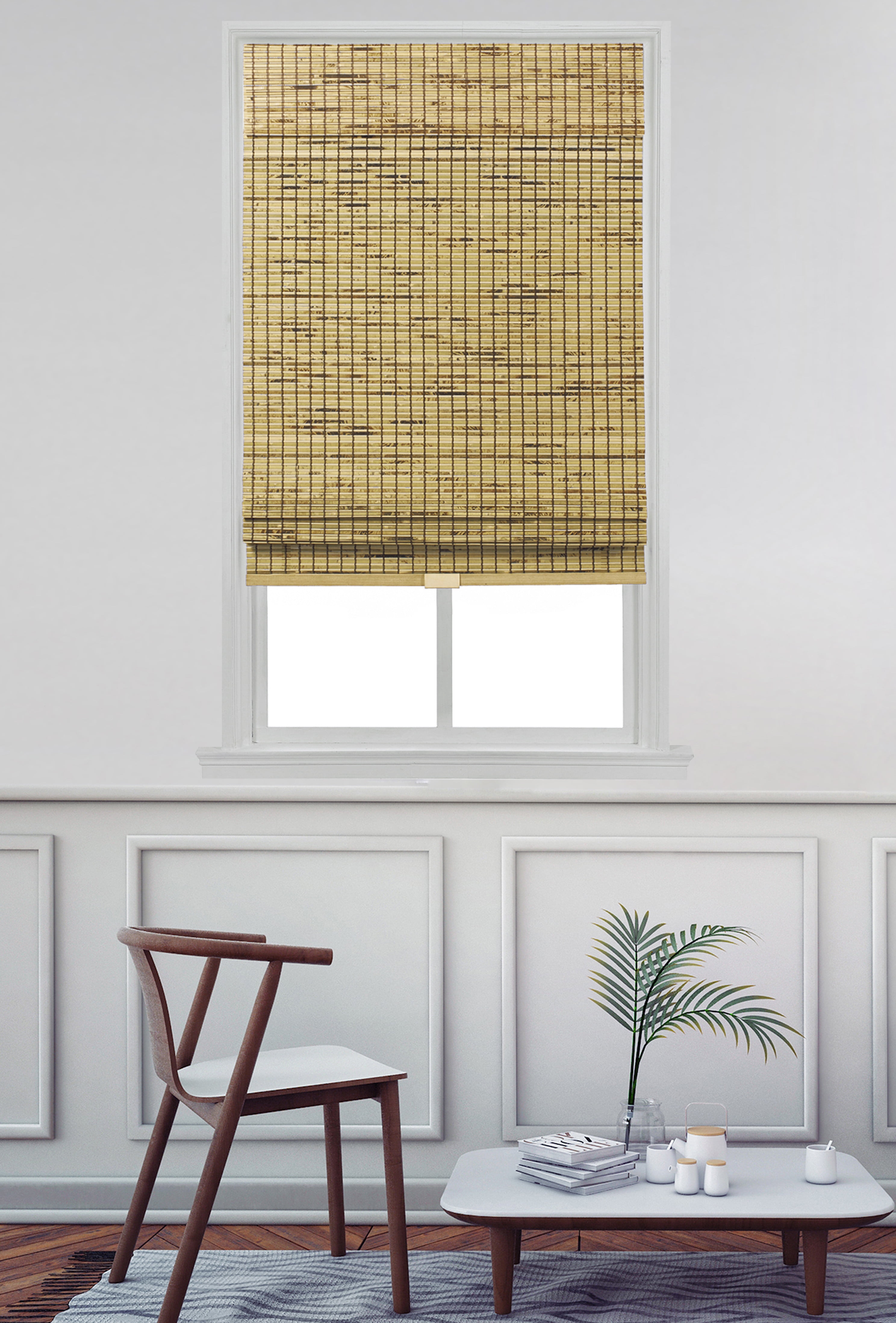 Natural Woven Burnout Bamboo Cordless Roman Shade 33 X 64 Home Decor Roman Shades Rbafamilylaw Com