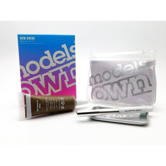 Models Own Now Brow Tint Kit: Light Brown 02, 1 tint, 1 brow brush, 1 mixing tray, 1 carrying case