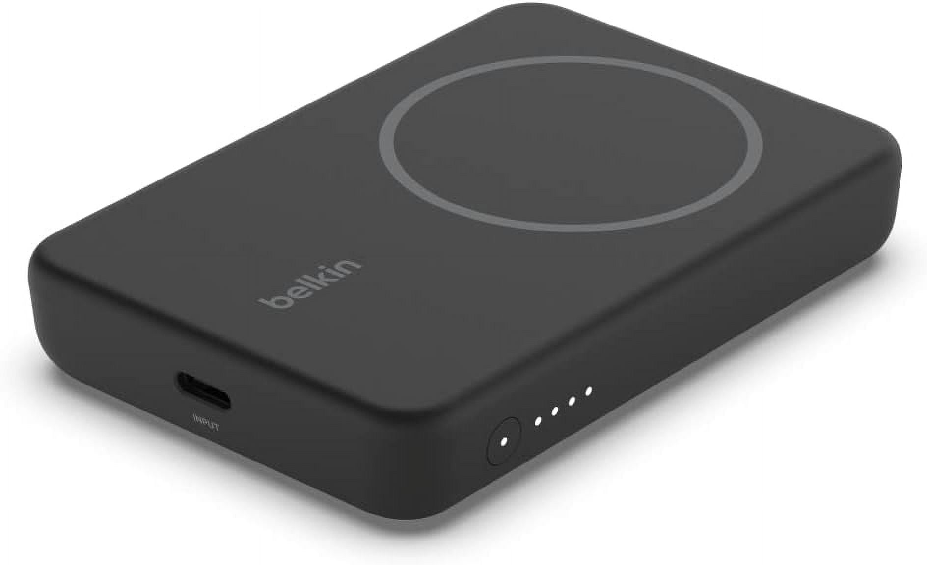 Belkin BoostCharge Wireless Power Bank 5K w/MagSafe Compatible 7.5W Charging, Built-in Pop-up Kickstand - Compatible w/iPhone 16, 16 Plus, 16 Pro, 16 Pro Max, iPhone 15, AirPods, and More - Black