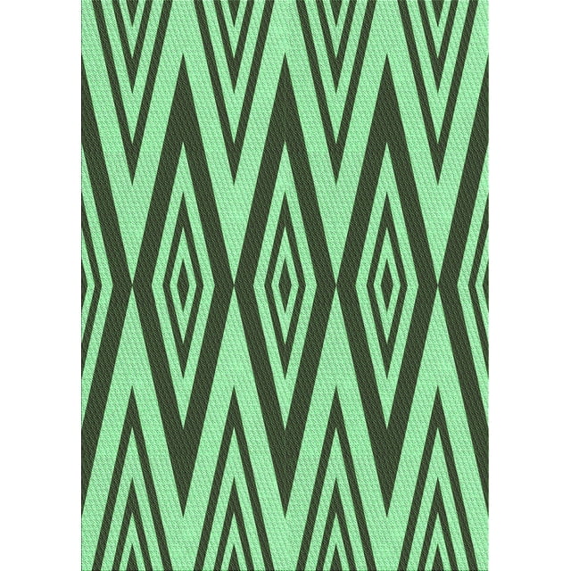Ahgly Company Machine Washable Indoor Rectangle Transitional Medium Forest Green Area Rugs, 8' x 12'