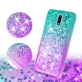 thumbnail image 3 of Compatible for Nokia 2.3 Case with Tempered Glass Screen Protector SOGA Liquid Quicksand Cover Cute Girl Women Phone Case - Teal / Purple, 3 of 5
