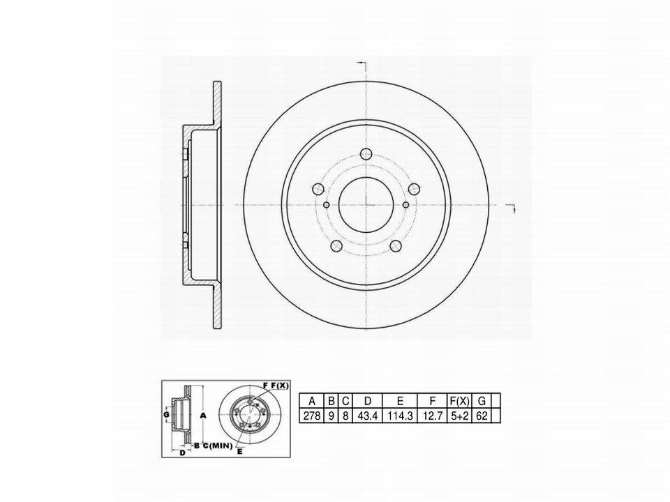 Winstop Brake Rotor, Rear WS239086, Suzuki SX4 2013-2007