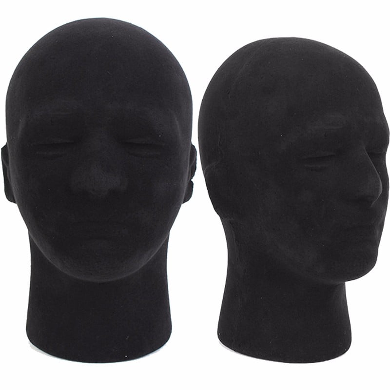 3X Male Styrofoam Foam Mannequin Manikin Head Model Wigs Glasses Cap Display m9u 