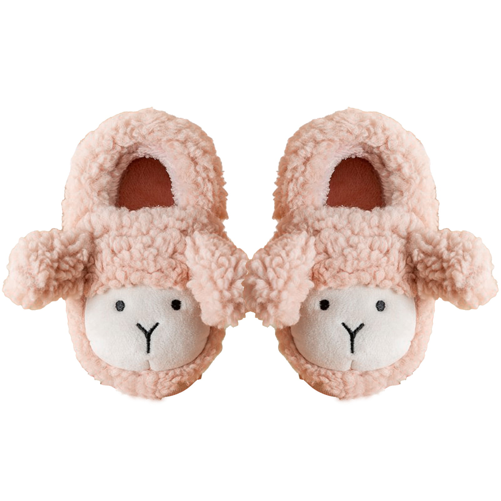 Fuzzy Lamb Sheep Animal Slippers for Boys Girls Non-Slip Fluffy Cozy Home  Shoes with Plush Fleece Lining Indoor Outdoor Slippers 