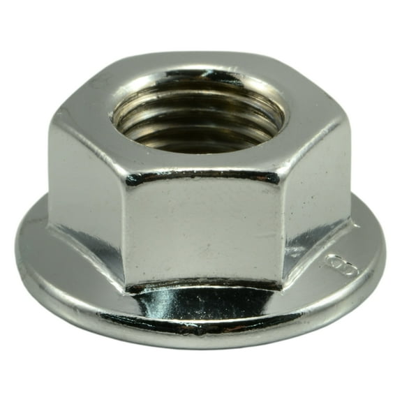12mm-1.25 Chrome Plated Steel Extra Fine Thread Flange Nuts (4 pcs.)