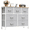Light Gray, variant on Aidoly Dresser for Bedroom, 7 Storage Drawers, Anti-Tip Wide Fabric Closet Organizer Tower Furniture, Wooden Top with Metal Frame, White