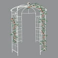 thumbnail image 4 of Metal Garden Arch Iron Garden Arbors Gazebo Dia 81.3'' x 114.2'' High Birdcage Shape Pergola Pavilion for Wedding Ceremony White, 4 of 6