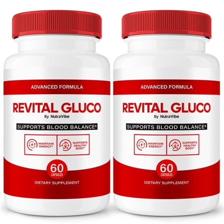 (2 Pack) Revital Gluco – Original Formula with a Clean Blend to Support Healthy Circulation, Natural Energy & Balanced Levels | Just 2 Easy-to-Swallow Pills Daily (120 Capsules)