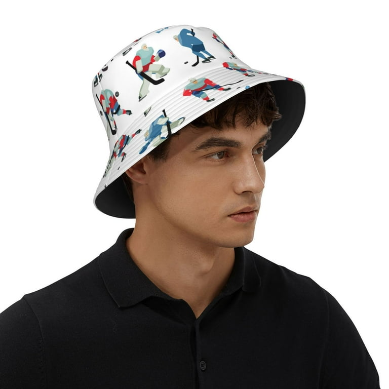 Bucket Hat for Men Women ice hockey player cool Breathable Sun Hat Summer Beach Hats Fun Womens Mens Bucket Hat for Travel Outdoor Vacation Fishing Hiking Sports Walmart