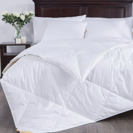 Puredown Lightweight White Goose Down Blend Comforter Duvet Insert 100% Cotton Fabric, King Size, (Best Lightweight Down Comforter)