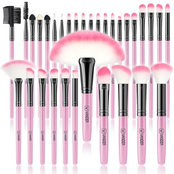 Set de brochas de maquillaje Vander, 32 piezas, sintéticas profesionales