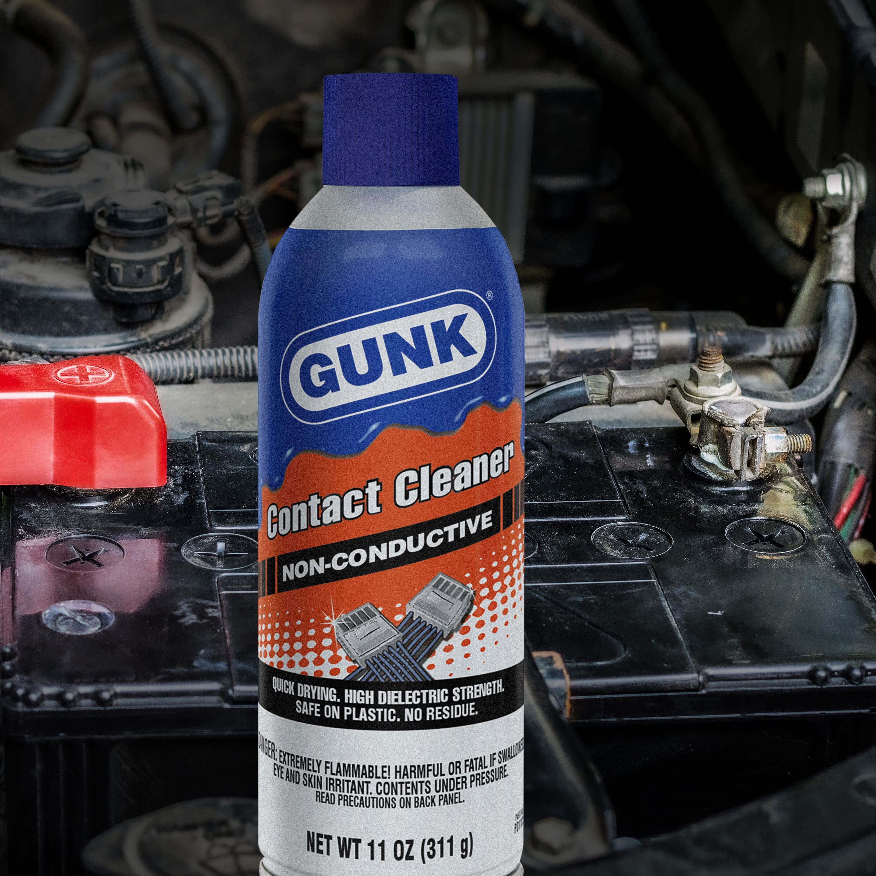 (6 pack) Gunk PD11CC Electronic Cleaner, Penetrant, One Each, 11 oz.