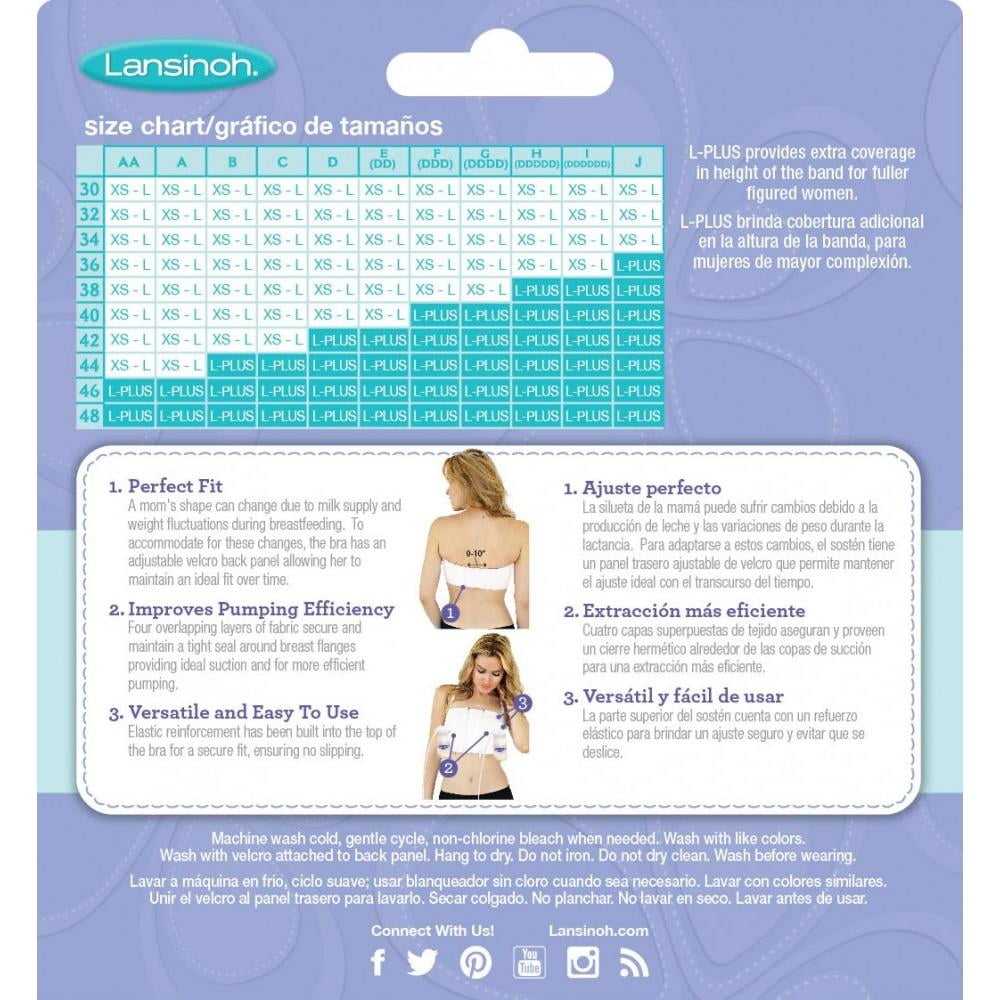 Lansinoh Pumping Bra Size Chart