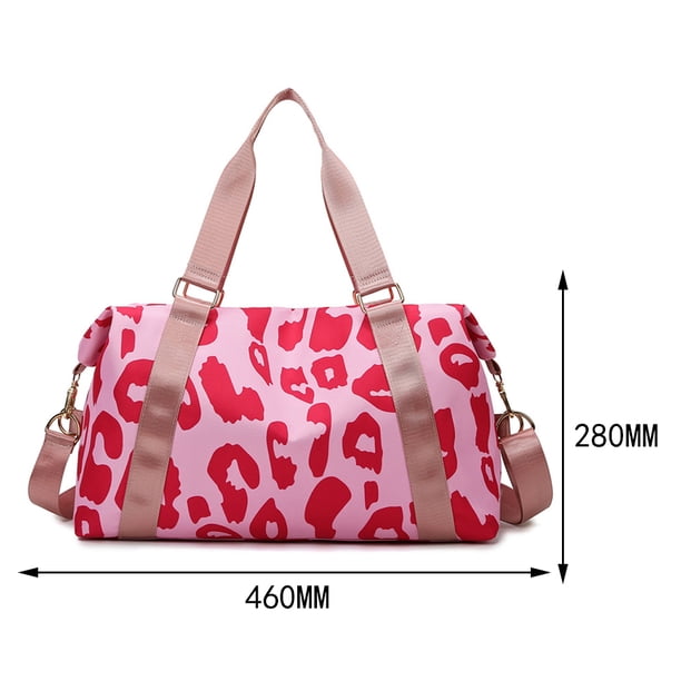 Bolsa de equipaje con estampado de vaca de hombro impermeable de gran capacidad para hacer ejercicio (rosa) Tmvgtek Para estrenar