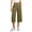 Brown, variant on Qiopertar Women's Wide Leg Pants Business Casual Work Travel Hiking Cropped Pants with Pockets Button Zipper Lightweight Stretchy Polyester Capri Trousers, Black XL