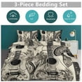 thumbnail image 5 of 3 Pcs Soft Bedding Set, Includes 1 Duvet Cover with Zipper And 2 Pillow,Shams Vintage Guitar With Wings Twin(86"x70"), 5 of 8