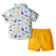 thumbnail image 7 of newwalpole Toddler Baby Boy Summer Clothes Short Sleeve Button Down Shirt Shorts Set Gentlemen Casual Outfits 1-6 Years Sky Blue for Size 4-5 Years, 7 of 7
