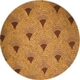 thumbnail image 1 of Ahgly Company Machine Washable Indoor Round Transitional Mahogany Brown Area Rugs, 3' Round, 1 of 7