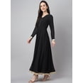 thumbnail image 5 of Janasya Indian Women's Black Georgette Solid Kurta with Dupatta, 5 of 9