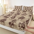 thumbnail image 3 of jejeloiu Western Cowboy Twin Sheet Sets,Vintage Shabby Chic Bedding For Men Women 3-Piece, 3 of 7