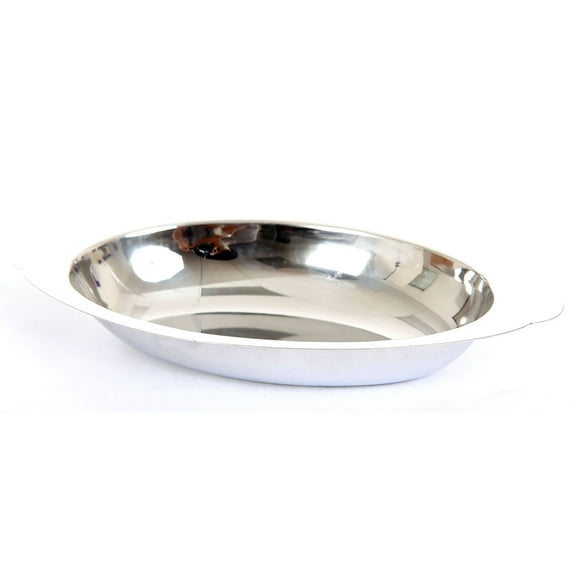 6 Pack of Stainless Steel Au Gratin Dish 8 Ounce Oval Stainless Steel 8 Oz.