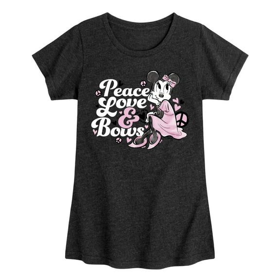 Disney - Peace Love And Bows - Toddler & Youth Girls Short Sleeve Graphic T-Shirt