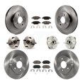 thumbnail image 1 of Transit Auto Front Rear Hub Bearings Assembly Disc Brake Rotors and Ceramic Pads Kit (10Pc) for Car Pontiac G5 with Drum Brakes 4 Lug Wheels - Left Right Side (Driver Passenger) KBB-119105, 1 of 11