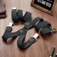 thumbnail image 5 of Buyless Fashion Heavy Duty 2 Pack Suspenders for Men - 48" Adjustable Straps 1 1/2" - X Back with Strong Clips - 5144-2-Gray, 5 of 7