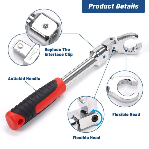 EGNMCR 9-piece Set Of Interchangeable Ratchet Adjustable Wrench Oil Pipe Wrench Shaking Head Movable Wrench Rotating Gear Adjustable Wrench wrench wrench