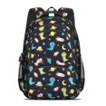 thumbnail image 2 of Dinosaur and Rocket Navy Pattern Cute School Backpack Bag with Padded Back and Adjustable Shoulder Straps 16.9 X 12.6 X 5.9 Inches, 2 of 5