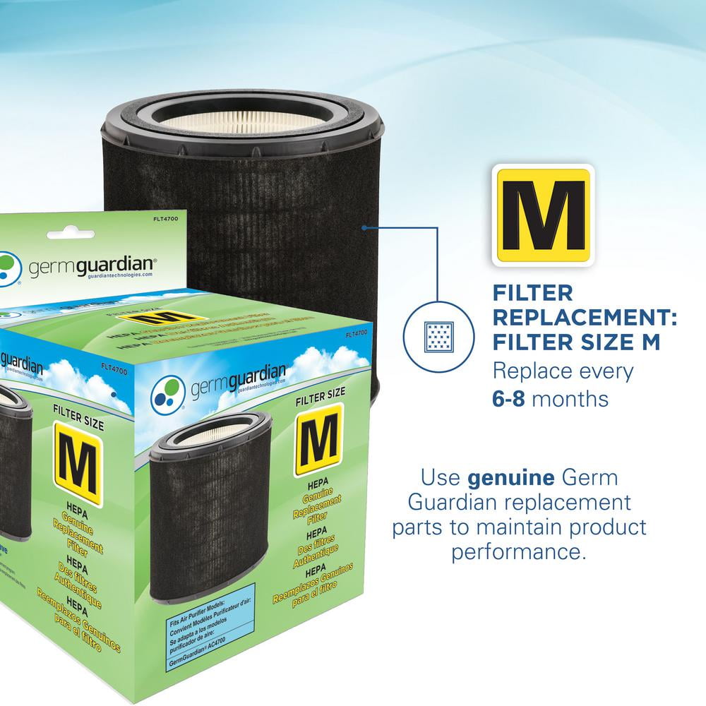 GermGuardian Air Purifier with HEPA Filter, UV-C, Removes Odors, Smoke, Mold, 150 Sq. ft, AC4700BDLX