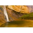 thumbnail image 2 of Illg, Cathy and Gordon 18x13 Gold Ornate Wood Framed with Double Matting Museum Art Print Titled - UT, Lower Calf Creek Falls Waterfall into pool, 2 of 4