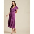 thumbnail image 4 of Moomaya Womens Printed Dress, V-Neck, Short Sleeves, Ruffled Midi Summer Viscose Dress, 4 of 8