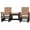 Black, Cedar, variant on DutchCrafters Modern Horizontal Slat High Back Poly Double Glider Chairs with Center Table Outdoor Patio Furniture