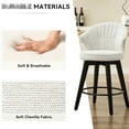 thumbnail image 6 of 25" Counter Height Swivel Bar Stools (2) - Solid Wood Legs, Chenille Upholstery In White, Leveling Feet For Home Pub, Dining Room, Kitchen Island Enjoyment Adjustable (2pcs) Wood, Chenille, Island,, 6 of 6