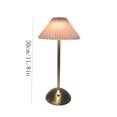 thumbnail image 3 of Cordless Pleated Table Lamp, Rechargeable Vintage Bedside Lamp, Portable Fabric Shade Night Light for Bedroom Dining Room Home Decor, 3 of 8
