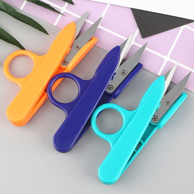 6PCS Random Color Sharp Point Quick-Clip Lightweight Speed Cutting Scissor for Sewing (Random Color)