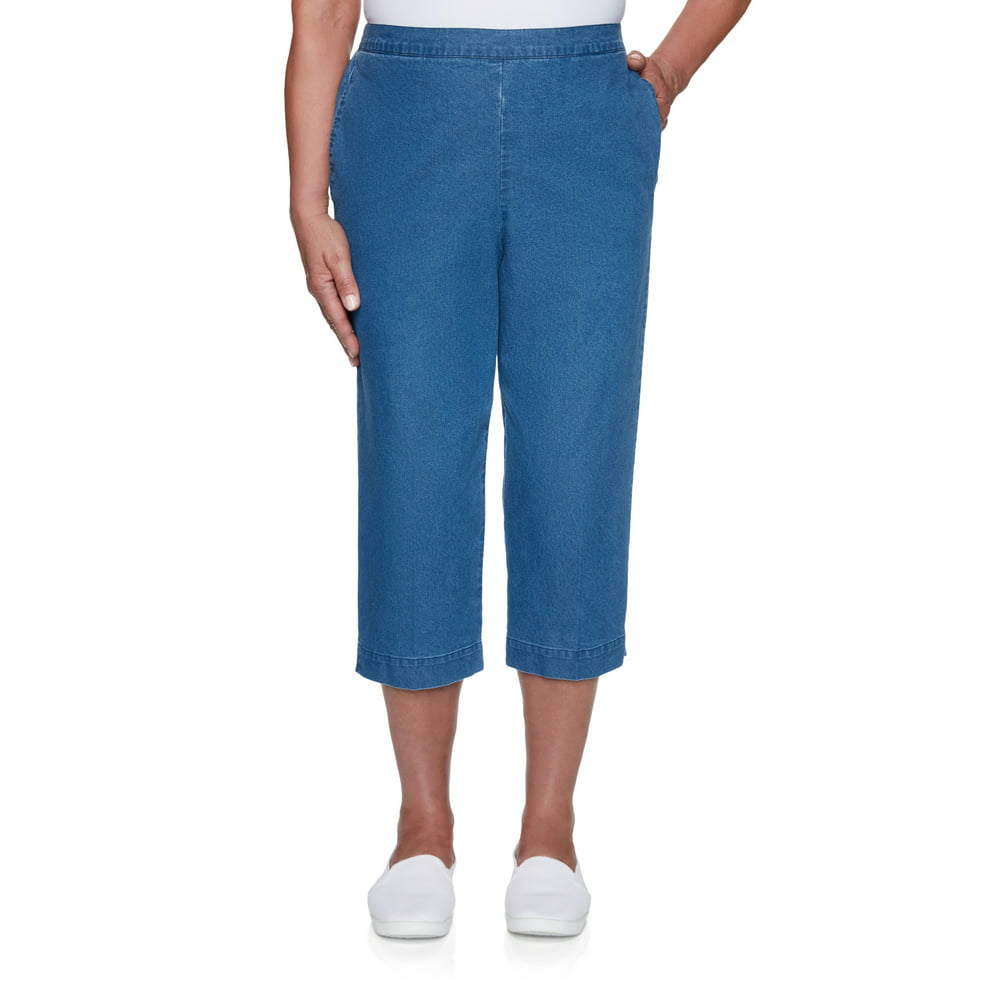 Alfred Dunner - Alfred Dunner Womens Washed Denim Regular Fit Pull-On ...