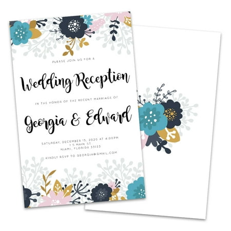 Modern Florals Personalized Wedding Reception (Best Gift For Wedding Reception)