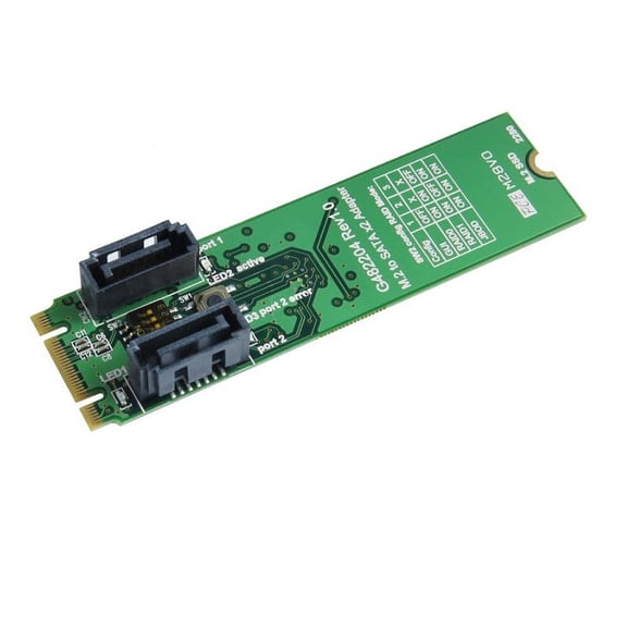 M.2 B M Notch to SATA 7 Pin x2 Raid Card