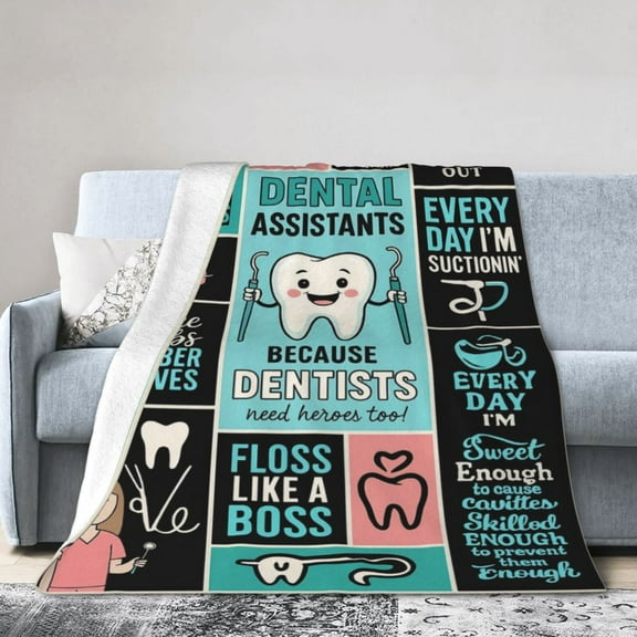 Dental Assistant Gifts Blanket - Dental Assistant Appreciation Gifts for Women - Dental Assistant Accessories - Best Gift for Dental Assistants Graduation - Dental Hygiene Gift Throws 50x40