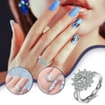 thumbnail image 1 of TopLLC Rings Korean Fashion Moissanite Snowflake Plated Luxury Group Inlaid Simulation Bright Zircon Ring Ring, 1 of 9