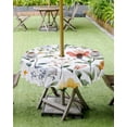 thumbnail image 4 of Fsddascl Colored Flower Outdoor Tablecloth - 60 Inch Round Dining Table Cover, Green Leaf Aesthetics Pastel Spring Plant Waterproof Outdoor Table Cloth with Umbrella Hole & Zipper for Picnic/Patio, 4 of 7