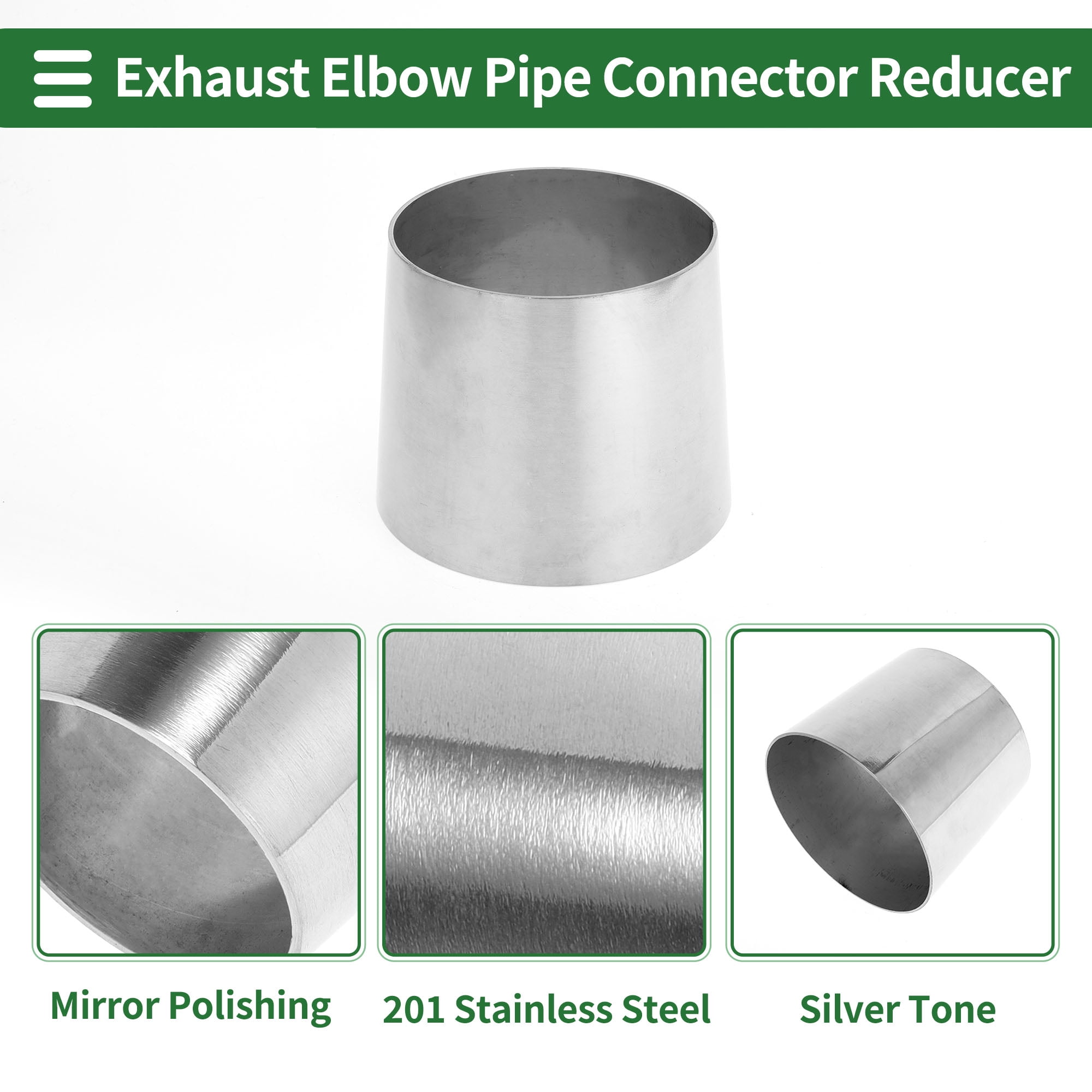 Unique Bargains Silver Mandrel Exhaust Bend Elbow Concentric Reducer 3.5" OD to 4" OD