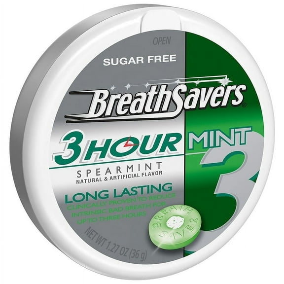 Breath Savers 3 Hour Mint Breath Mints, Spearmint Spearmint 1.27oz Pack of 2