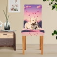 thumbnail image 4 of Yayeee 4 Pack Dining Chair Covers Stretch Parson Chairs Slipcovers Seat Protector, Pixel Floating Hearts, 4 of 6